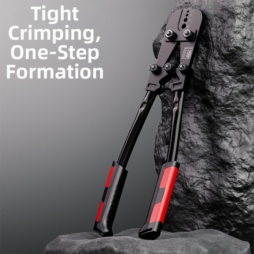 Pinza crimpatrice per cavi metallici resistenti con 4 matrici, in acciaio al carbonio a 8 forme per manicotti rotondi in alluminio, pinze ergonomiche per avvolgicavo da 39 cm