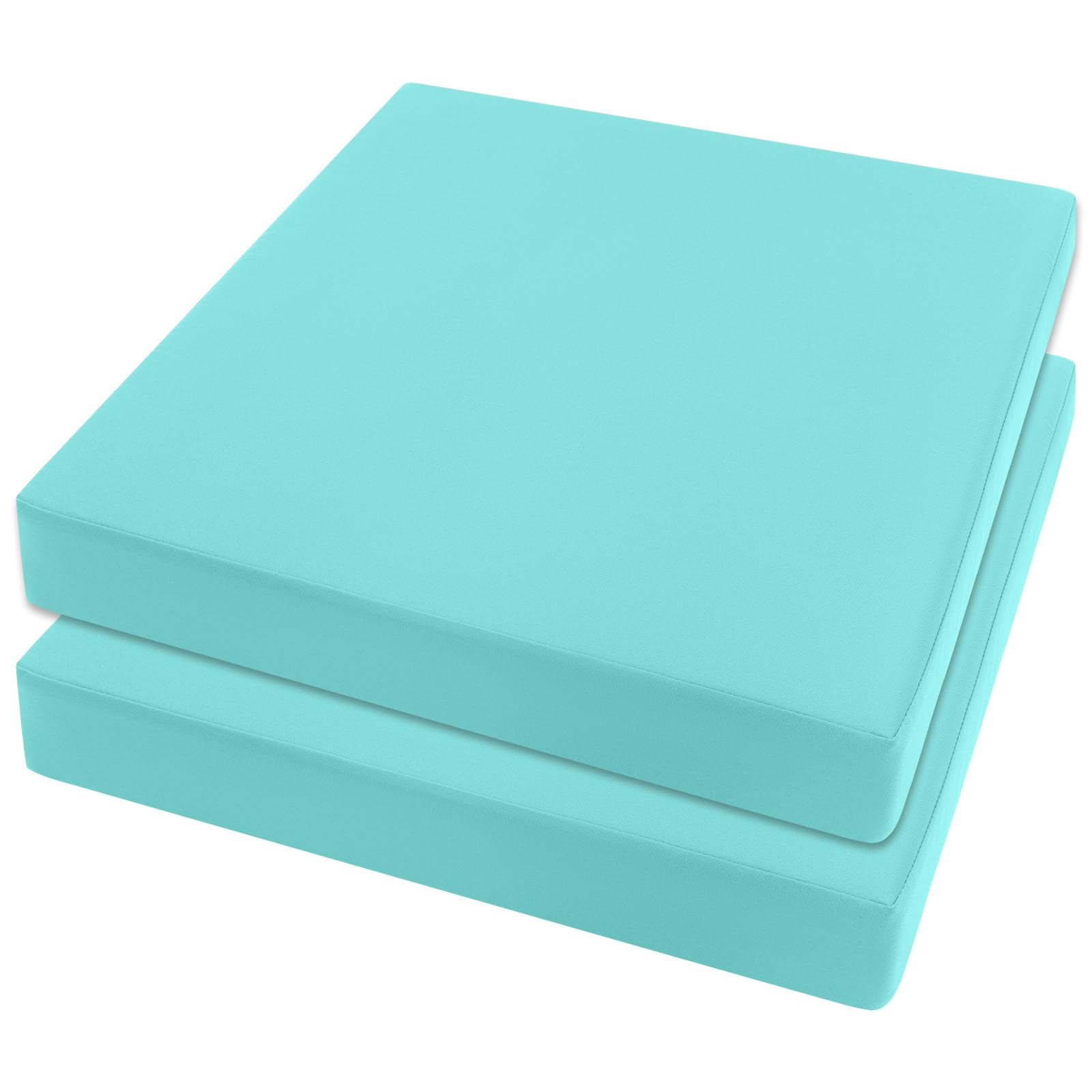 Topotdor Patio Chair Cushions Set of 2,Waterproof Outdoor Chair Cushions with Fade Resistant Removable Cover with Adjustable Straps for Patio Furniture Garden Sofa Couch,22"x22"x4" Teal