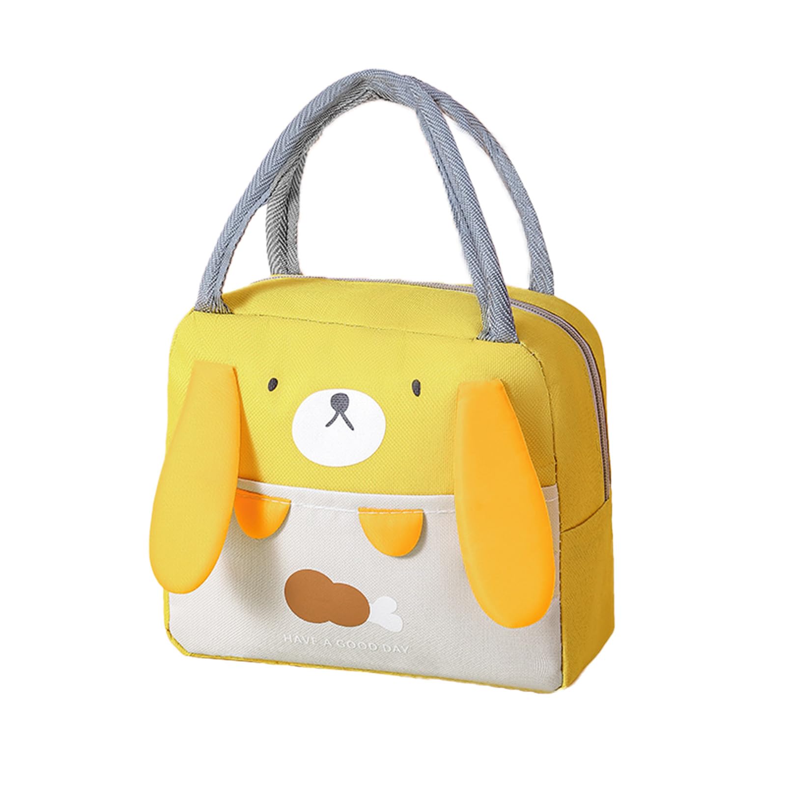 WUWYOUWL Bolsa de almuerzo, Lindo Aislado Reutilizable Almuerzo Bolsas Nevera Bolsa de Almuerzo Plegable Impermeable para Mujeres, Hombres, Niños y Estudiantes Viaje Picnic Escuela (Oso Amarillo)