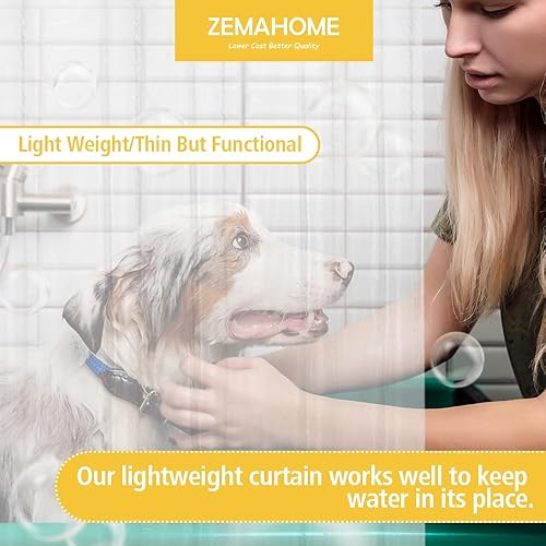 Miniatura 7 de ZEMAHOME Cortina de ducha de plástico PEVA transparente, de tamaño estrecho, 36 x 72 pulgadas, cortina de ducha de plástico ligero de alta calidad