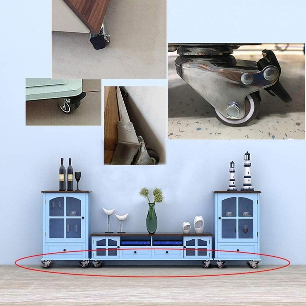 1.5 / 2in Meuble Roue de Roulette en Caoutchouc roulettes pivotantes Roulette de Transport Industrielle-avec Frein Double Conception de Roue Ensemble de 4-2in50mm_2_No_Brake + 2_Br