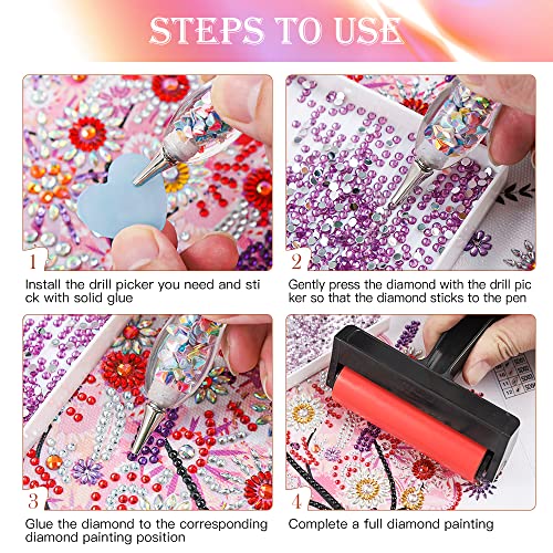 Welyea Diamond Painting Pen - Sequin Diamond Art Resin Pen Stainless Steel Metal Pen Tips 5D Diamond Painting Accessories Tools Diy Art Craft For Adults Kids Beginner #TOP4