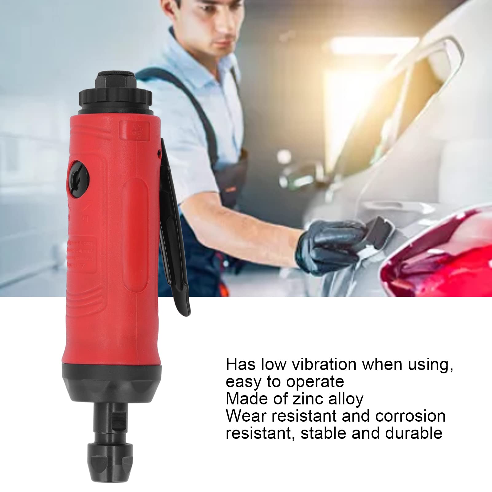Smerigliatrice ad aria, macchina smerigliatrice pneumatica, utensile smerigliatore ad aria a bassa rumorosità da 18.000 giri/min con impugnatura ergonomica, levigatrice lucidatrice