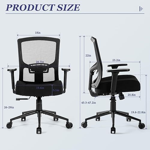 Miniatura 3 de Silla giratoria ergonómica de malla para oficina, resistente, grande y alta, 500 libras, silla de oficina giratoria para conferencias, moderna,