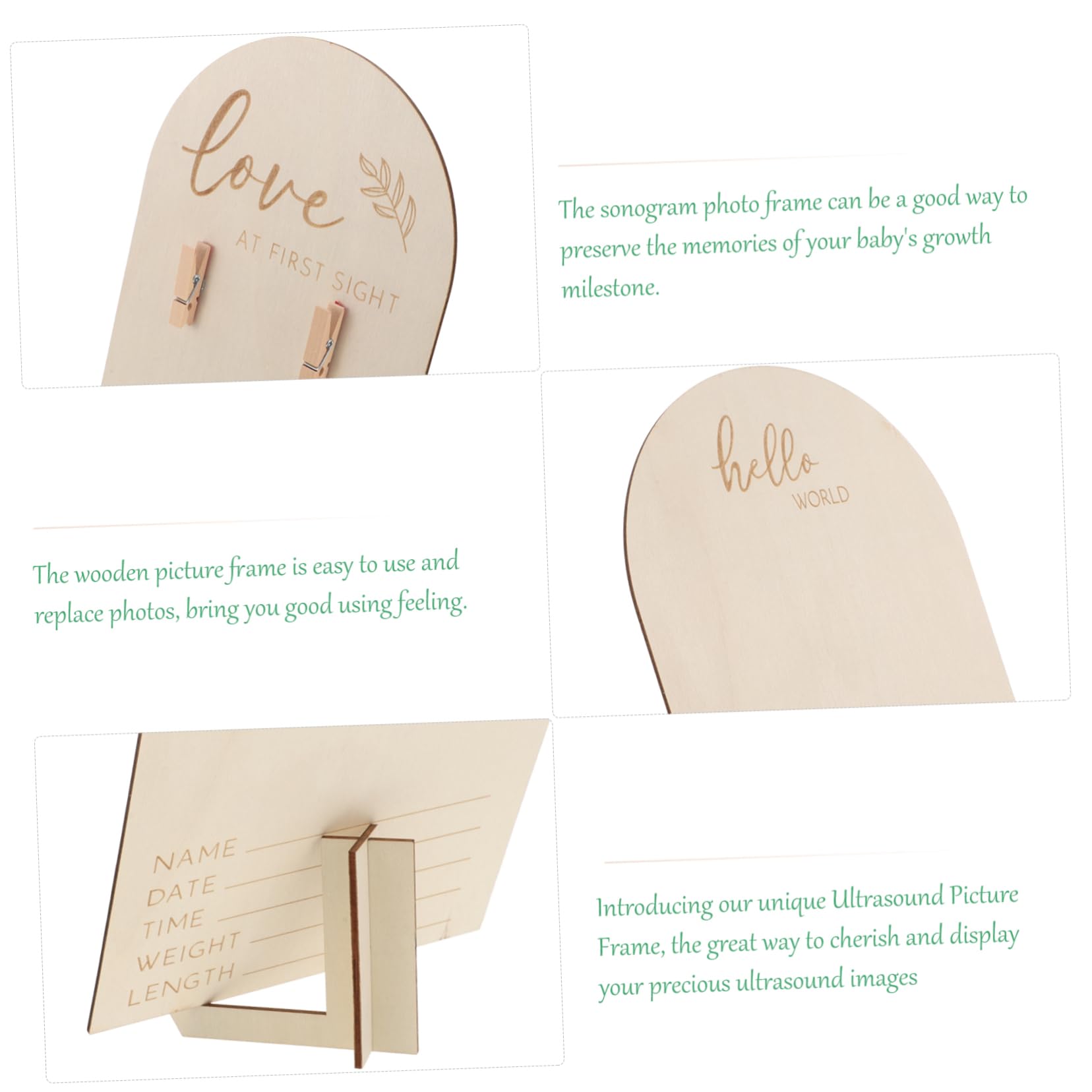 VICASKY 1 Set Ultrasonic Photo Frame Sonogram Photo Album Sonogram Photo Frame Sonogram Picture Frame Photo Display Frame Photo Frame Keepsake