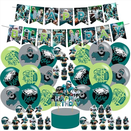 Image of Football Birthday Decorations Football Party Decorations Room Decor , Birthday Banner, Cake Topper,Balloons Soccer birthday party decorations