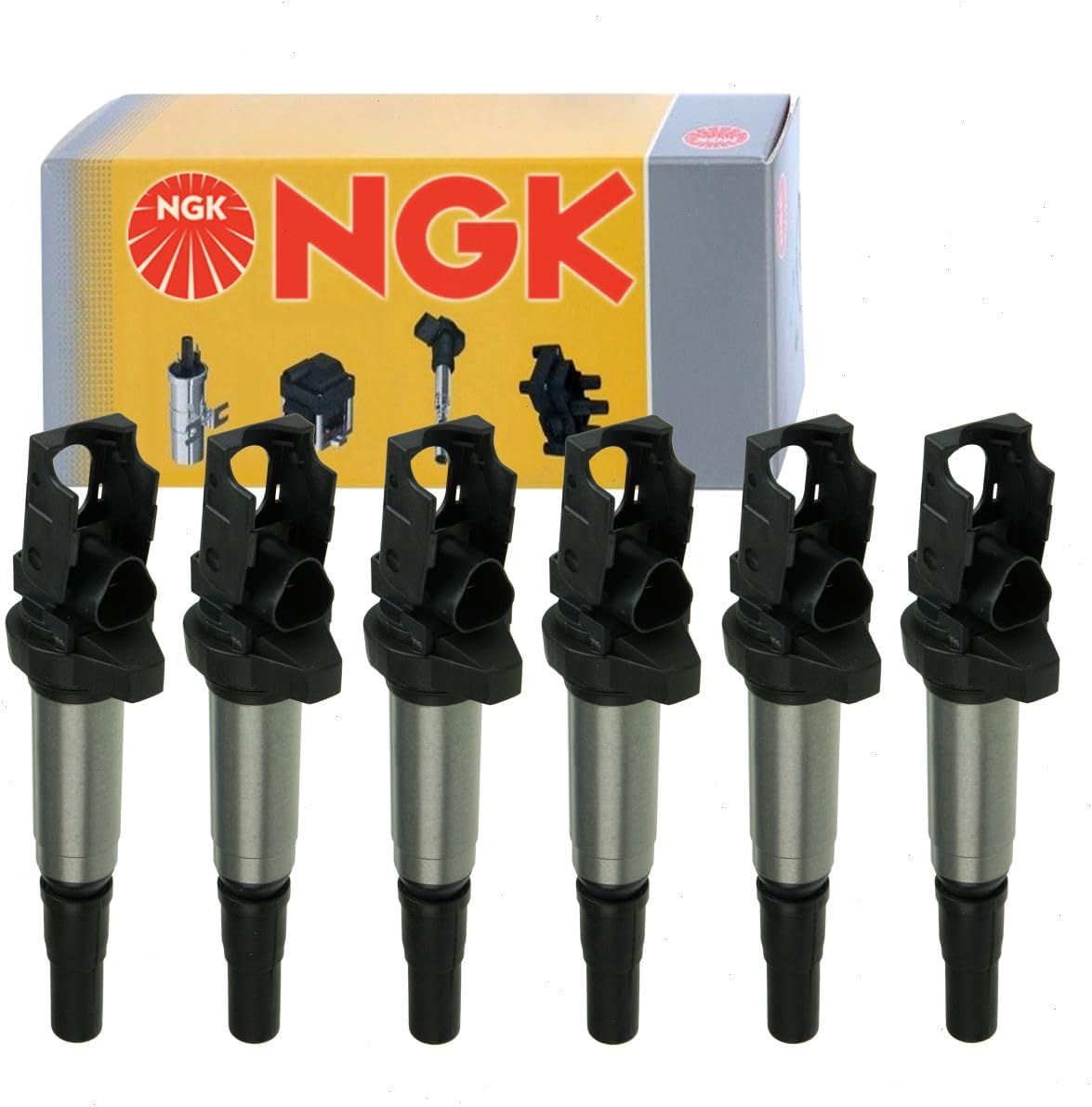 6 pc NGK Ignition Coils compatible with BMW 335i 3.0L L6 2007-2012