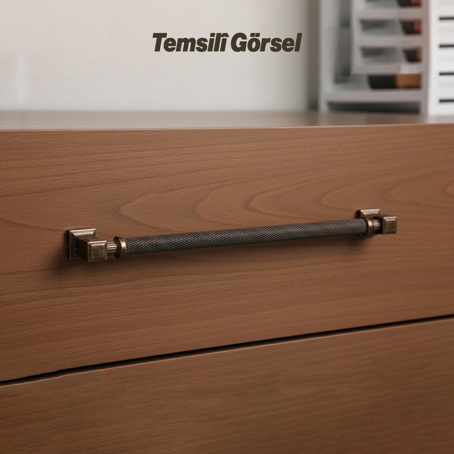 Talas 224 mm Tırtıklı Antik Bakır Metal Kulp Kapak Kulpu Dayanıklı Kulpları Mobilya Çekmece Dolap