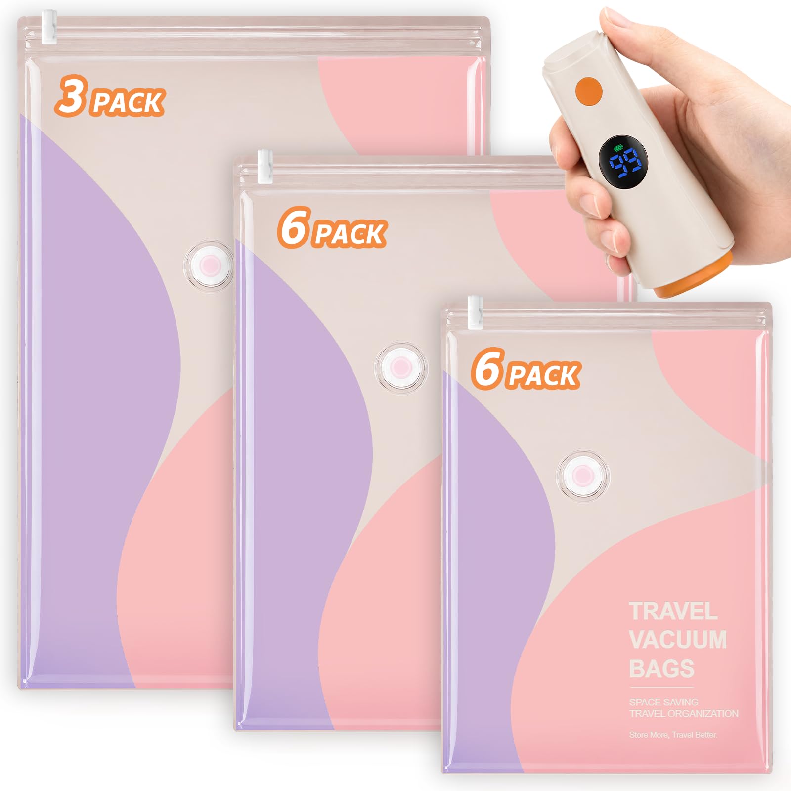 Vacuum Bags for Travel with Pump, Vacuum Sealer Bags for Clothes at Home