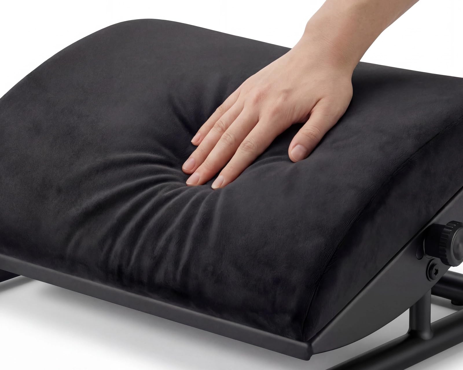 Repose-pieds réglable - Repose-pieds ergonomique pour bureau, inclinaison +20° à -20°, mousse et acier, noir