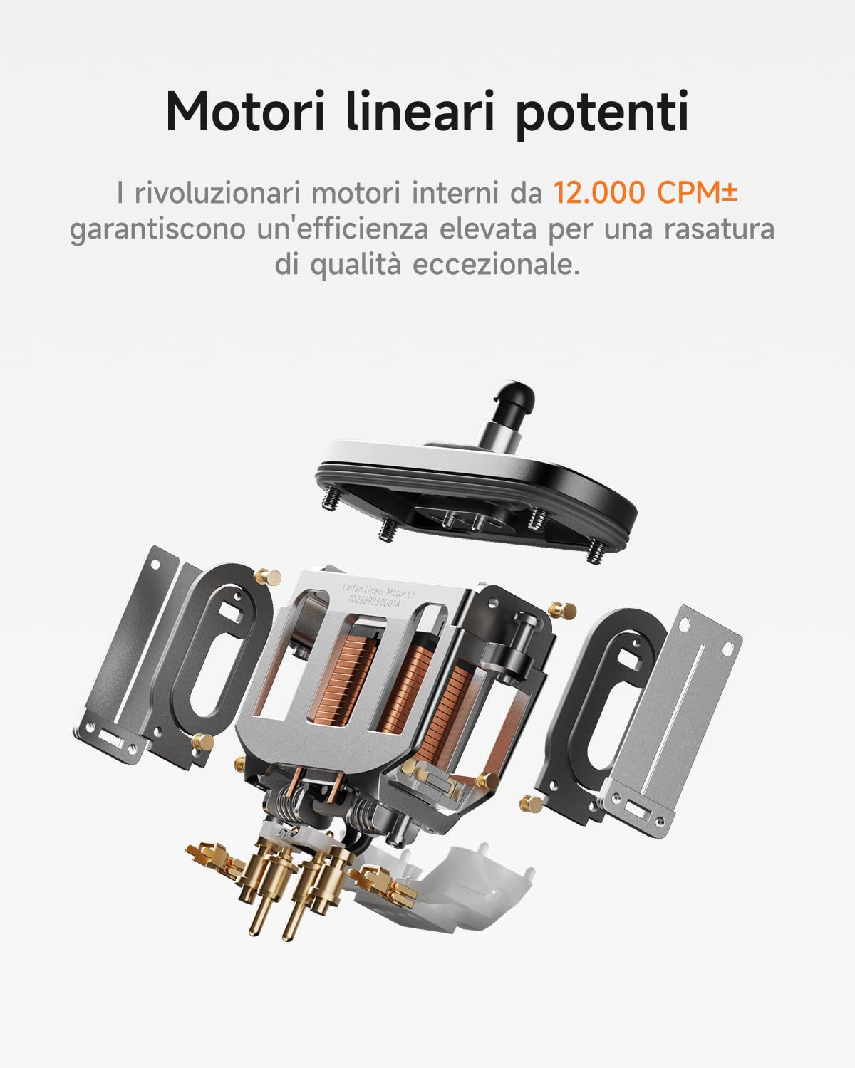 Laifen T1 Pro Rasoio Elettrico, Regolabarba Uomo con Motori ad Alta Velocità Proprietari, 12.000 tagli/min, 3 Trimmer per peli lunghi, Durata della Batteria di 120 Minuti, Impermeabilità IPX7
