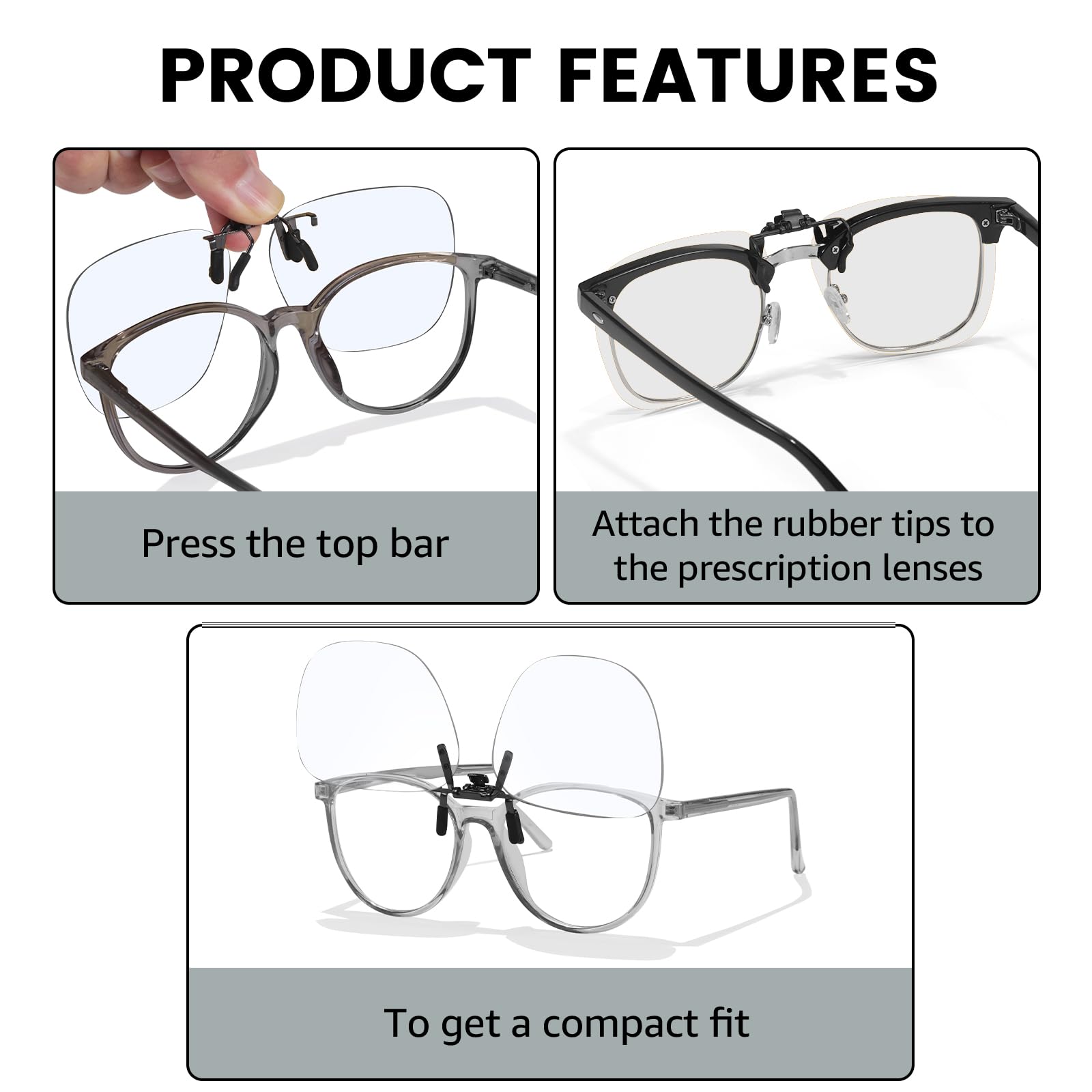 VIEWBETTER BL1007 - Occhiali di blocco per occhi e tensioni sensibili alla luce, confezione da 3