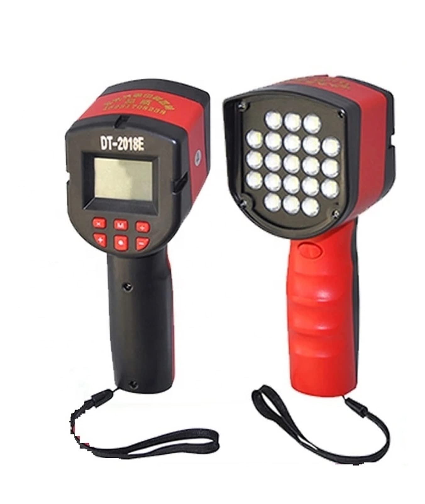 LNHHG Digital Handheld Stroboscope LED Digital Handheld Stroboscope DT-2018E Flash Strobe Tachometer With Multi-function Printing Light Rechargeable (21 Lamps)