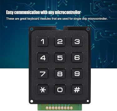 ASHATA 12 Keyboard Modules, 12 Keys 3x4 Push Buttons External Keypad Modules for MCU