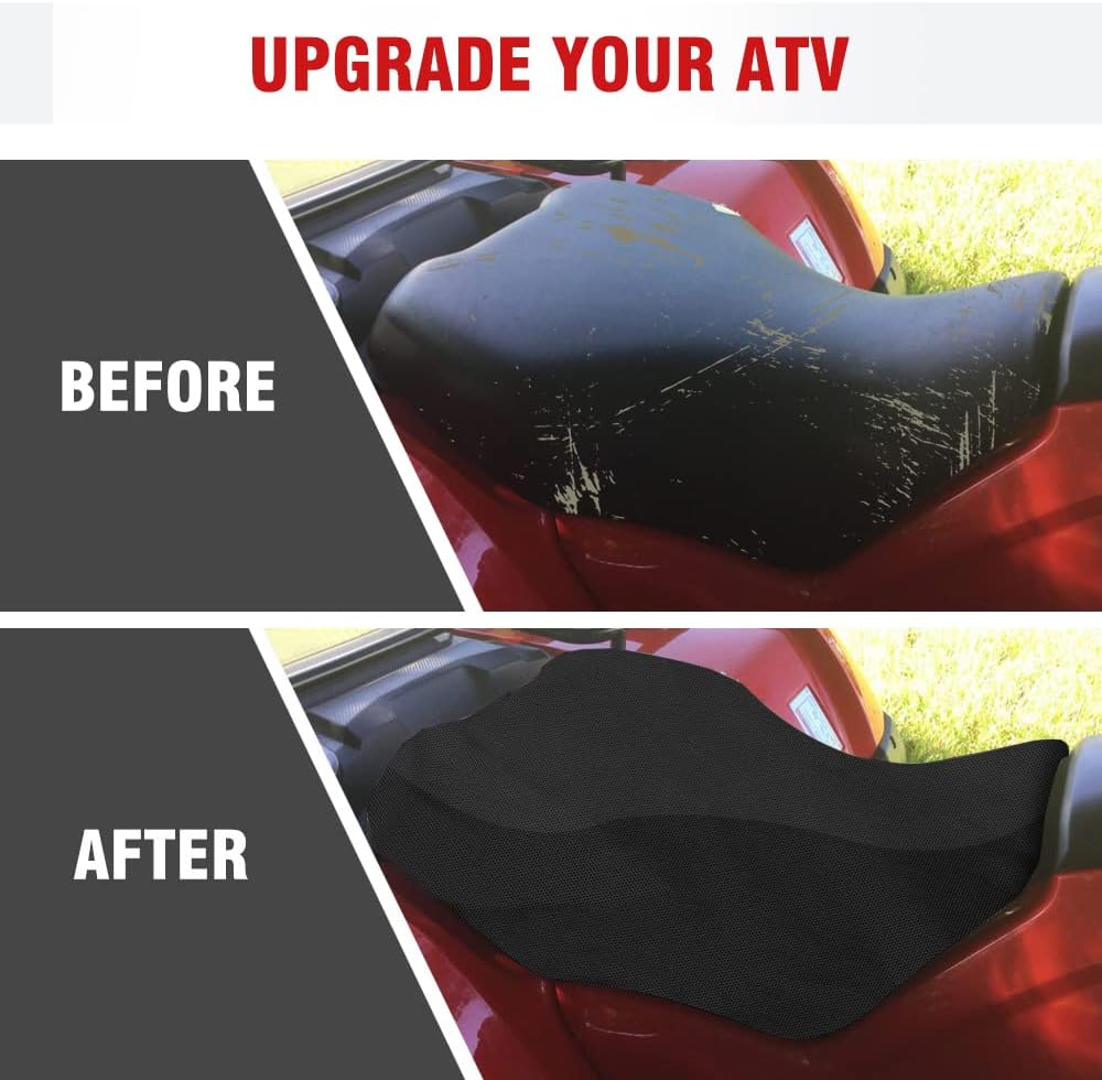 ATV Seat Cover Waterproof Polaris Sportsman Seat Cover Compatible with Sportsman, Rancher, Foreman, Scrambler Kodiak, Grizzly, Arctic cat (Black)