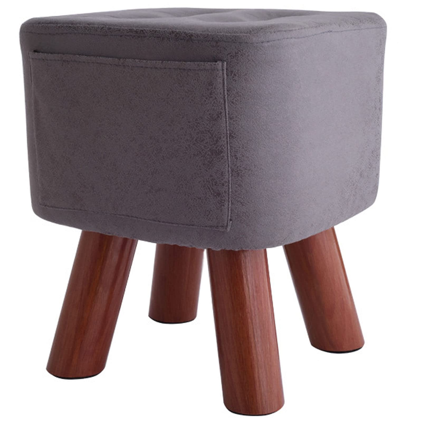 Repose-pieds en cuir PU noir de qualité supérieure - Tabouret de salon élégant