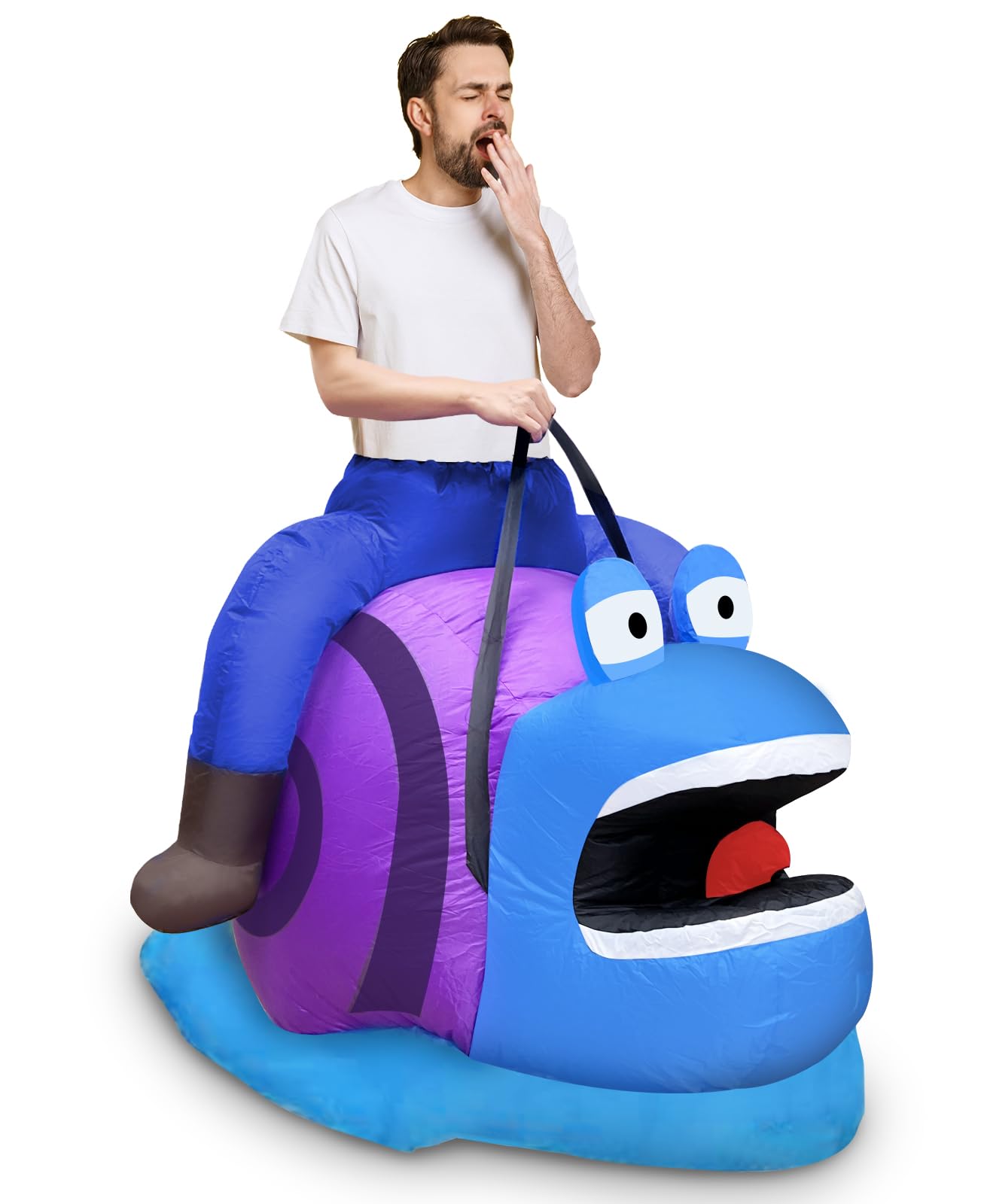 Camlinbo Halloween Inflatable Costume Riding Snail Funny Blows Up Animals Rider Cosplay Costume for Halloween Party Adult Men Women