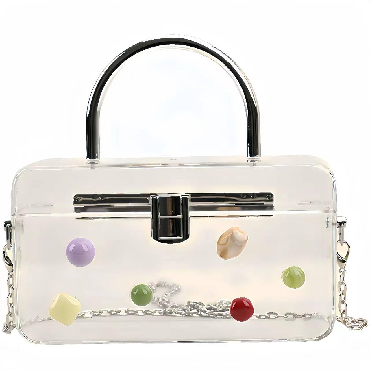 Cute Jewel Clear Bag for Stadium Events Crossbody Bag for Women Aesthetic Purse for Travel Concerts Party Festivals