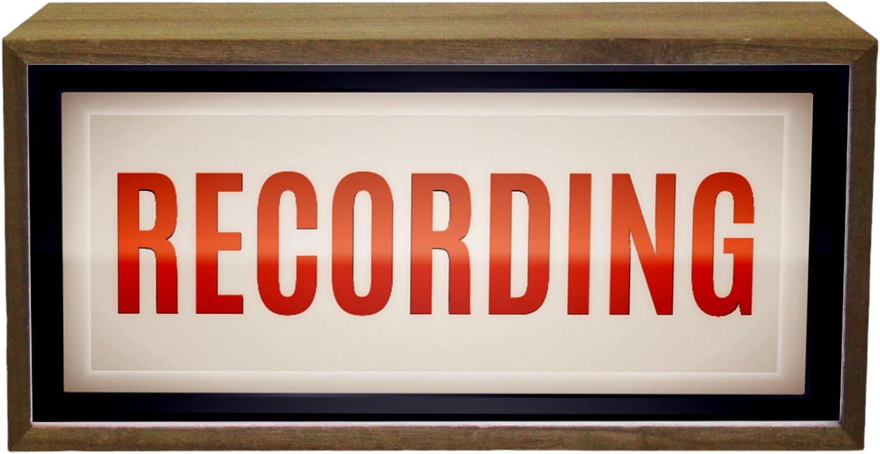 Light Box Recording Sign | Illuminated Light Up LED Room Signage | Retro Sound Studio Design | DJ Social Media Influencer Lighting Gift | Bright Display For Podcasters And Music Artists