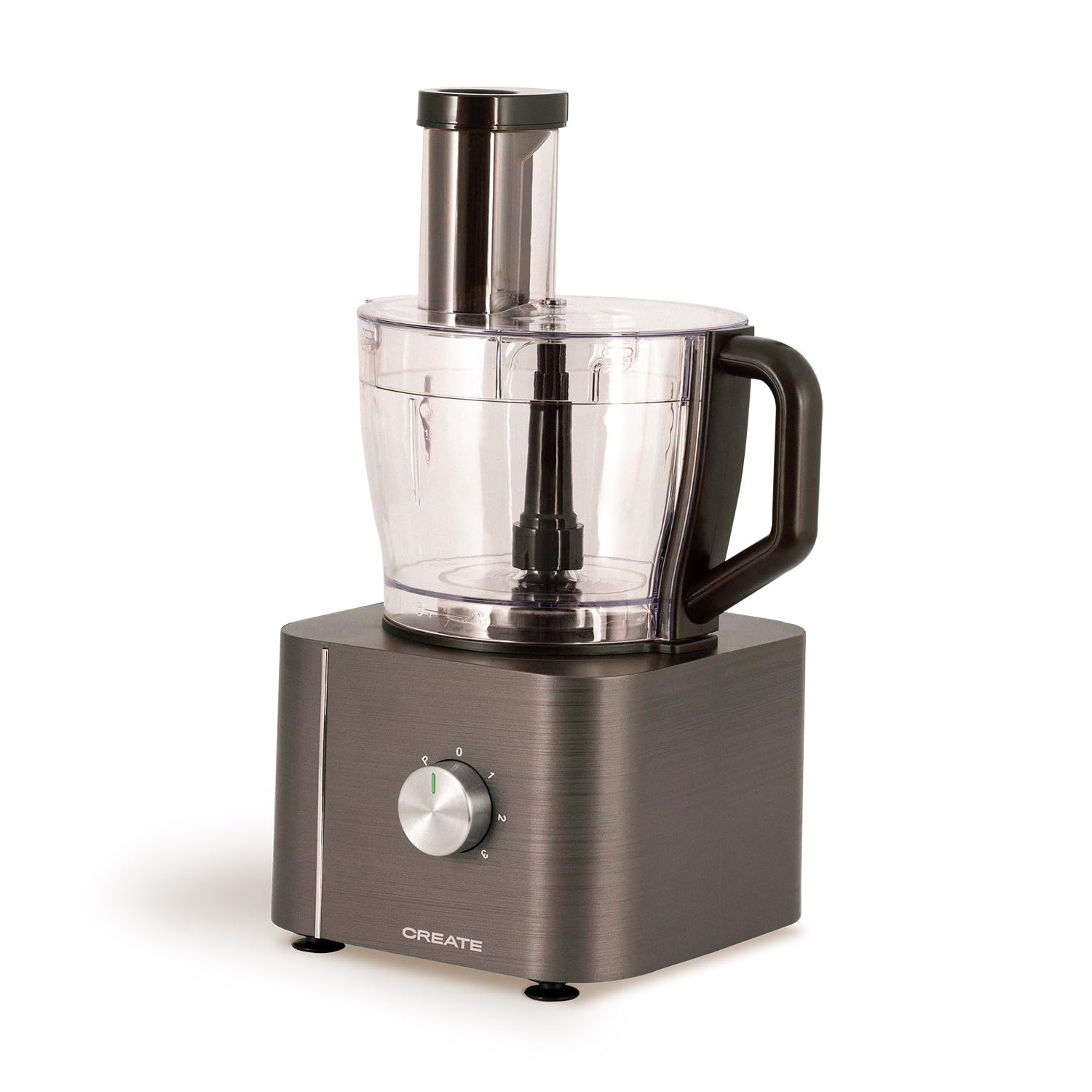 CREATE/CHEF CHOP/Procesador de alimentos gris/Robot de cocina multifunción, 10 modos, 3 velocidades, bol procesador 2L, cuchillas de acero inoxidable, 1100W