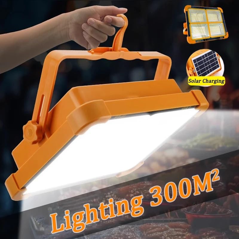 Foco Led Exterior, Reflector Solar LED USB Recargable Emergencia Camping Linterna Impermeable al Aire Libre portátil