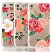 iPhone 7 Case, iPhone 8 Case, [3-Pack] CarterLily Watercolor Flowers Floral Pattern Soft Clear Flexible TPU Back Case for iPhone 7 iPhone 8 4.7'' - Red Flowers