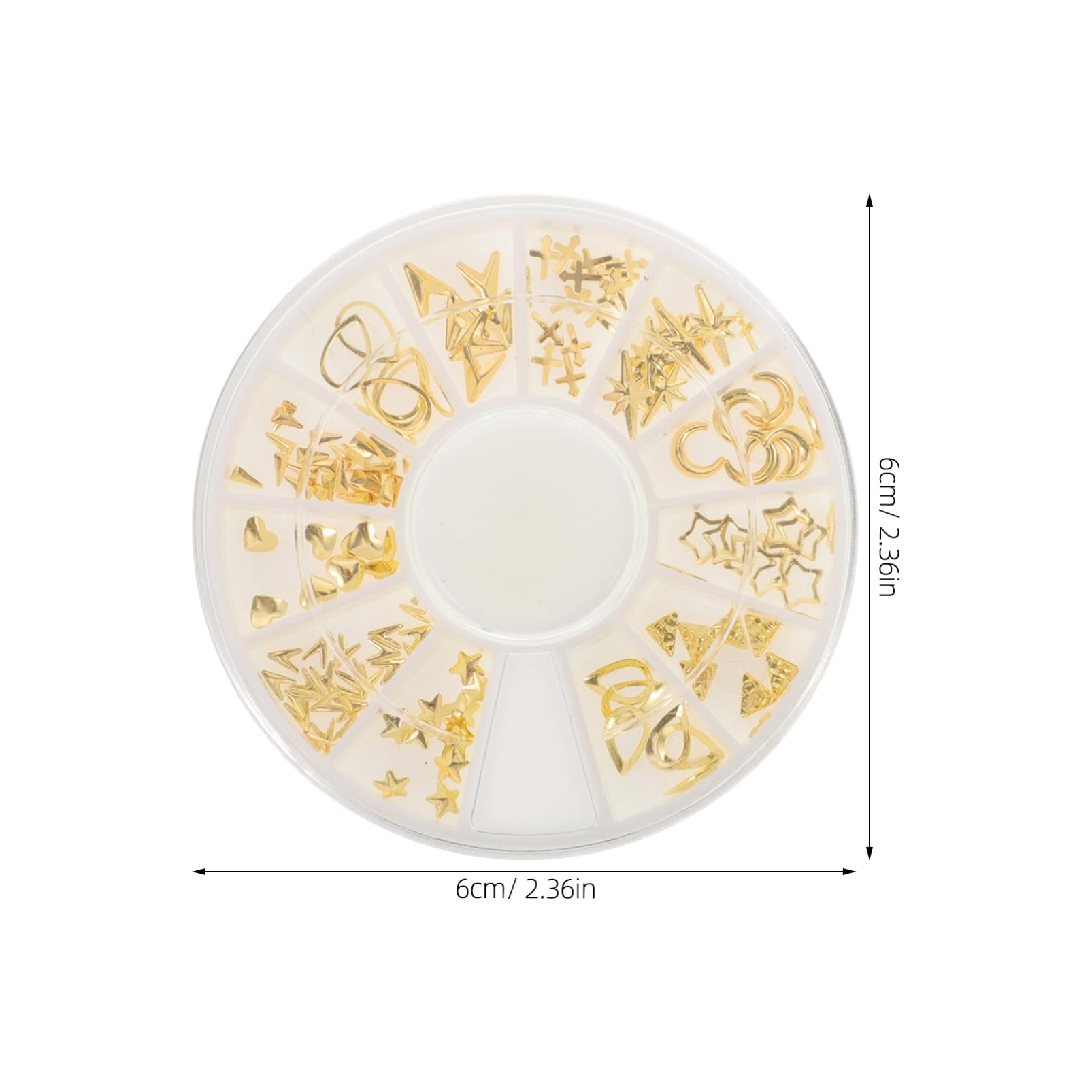 CORHAD Mini Jewelry Box Geometric Nail Studs Triangle Oval Circle Square Nails for DIY