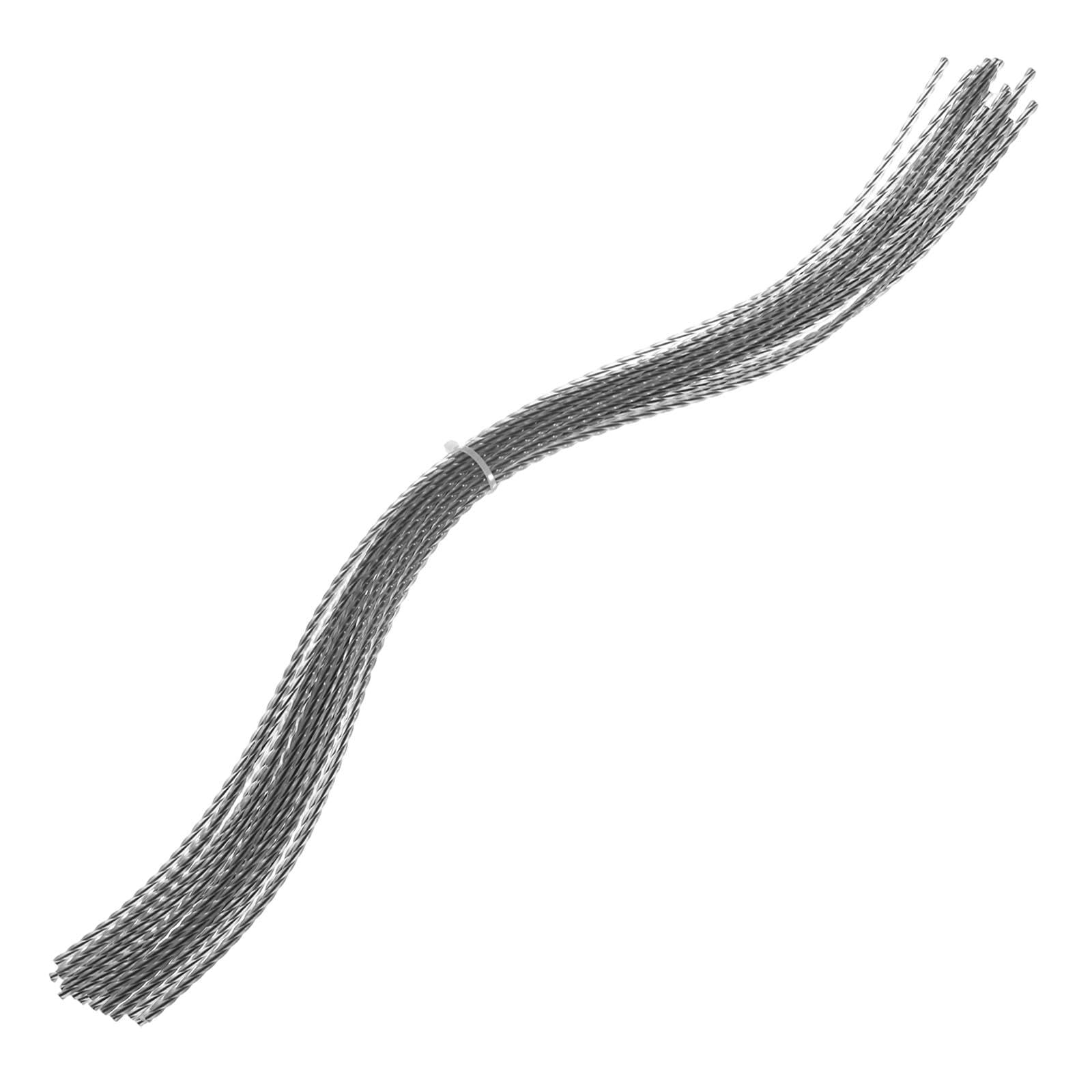 M METERXITY 20-Pack Pre-Cut Trimmer Line, 0.157"x21.26" Spiral Nylon String for S-ENIX, B-ILT, 58620, Replacement Line for Universal Walk Behind Mower/Hand-held Lawn Mowers [Gray,Black]