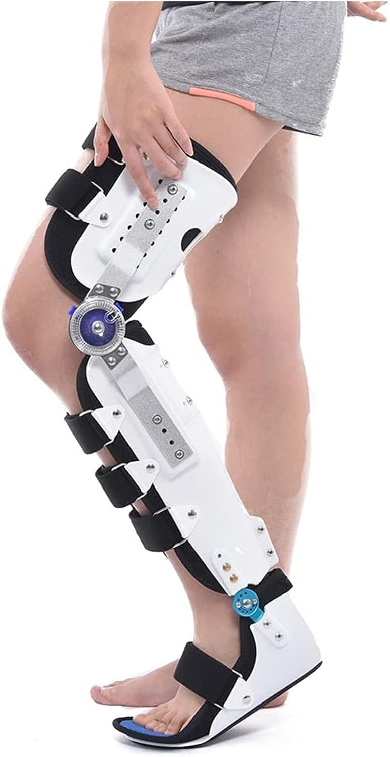 Férula ortopédica para pie caído, ortesis para cadera, rodilla, tobillo y pie, soporte fijo para la articulación de la rodilla, soporte completo para la pierna, inmovilizador de rodilla ajustable