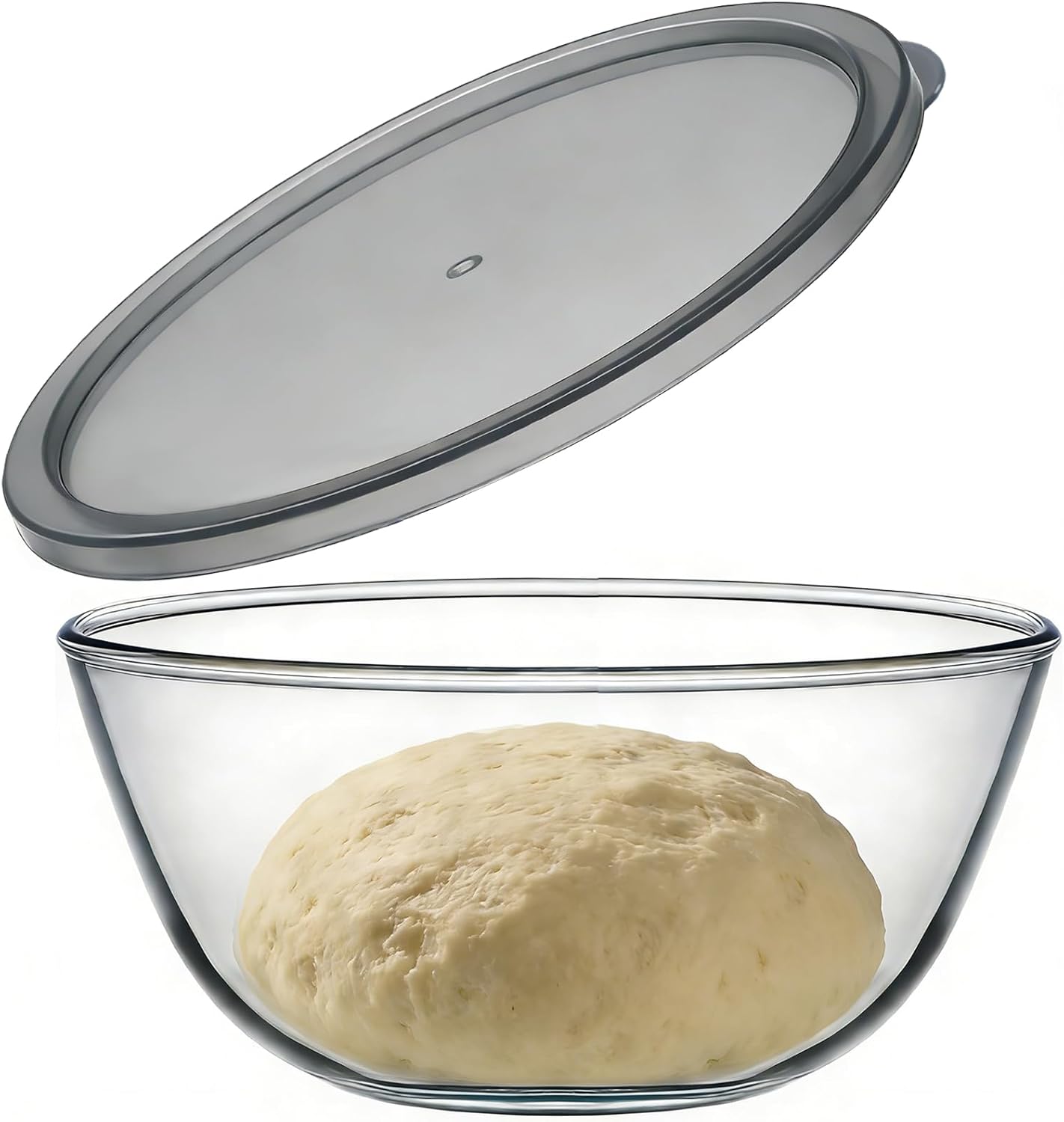 1-Pack Glass Mixing Bowls 4.7QT with BPA-Free Lids, Prepping and Baking Food Storage Set, Dishwasher, Microwave and Freezer Safe