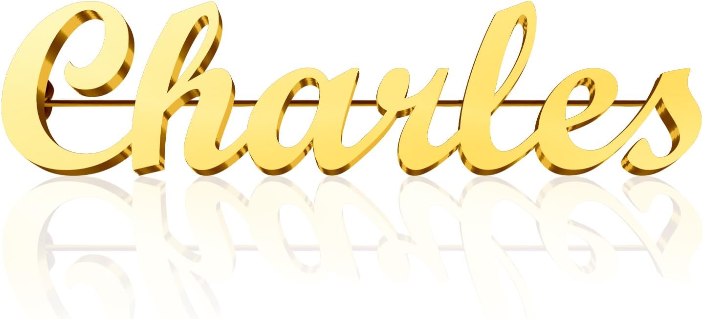 Custom Lapel Pin for Women Men - Name Brooch Pin Personalized Stainless Steel for Wedding Business Party - Gold/Silver/Black Customized Jewelry Gifts