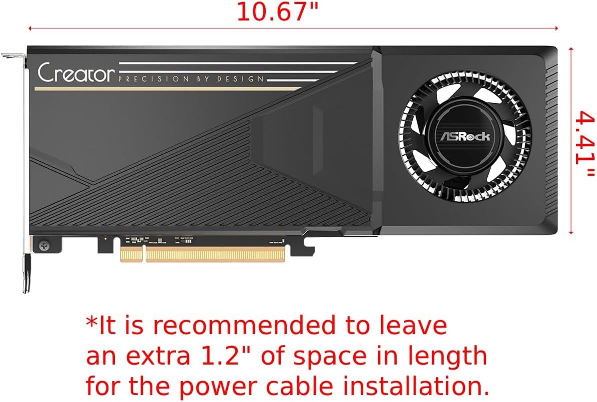 ASRock Intel Arc Pro B60 Creator 24GB Graphics Card, Intel Xe2-HPG Architecture, 24GB GDDR6, PCIe 5.0, 4X DisplayPort 2.1, Blower Design, 0dB Silent Cooling