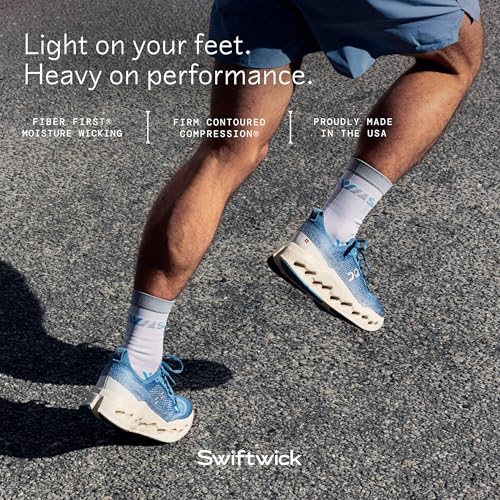 Image of Swiftwick - ASPIRE Mid-Crew Cycling Socks, Maximum Breathability, Moisture Wicking