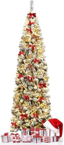 Happygrill Lápiz artificial de 75 pies árbol de Navidad con bisagras verdes con 1085 puntas de rama de PVC para decoración de festivales