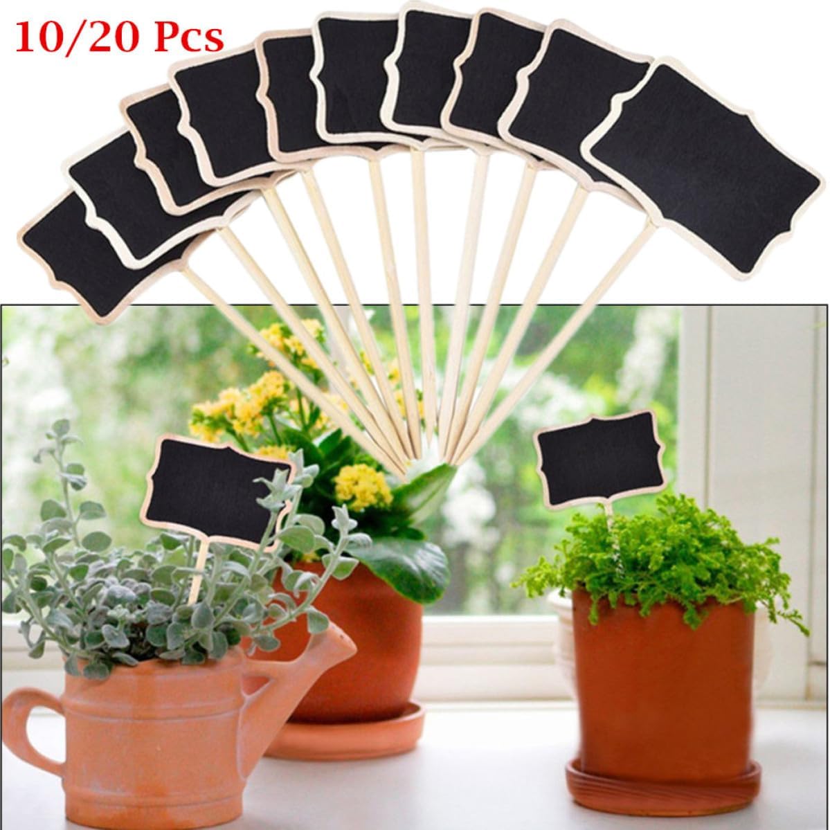20pcs Mini Chalkboard Signs Boxwood Plant Labels for Home Weddings