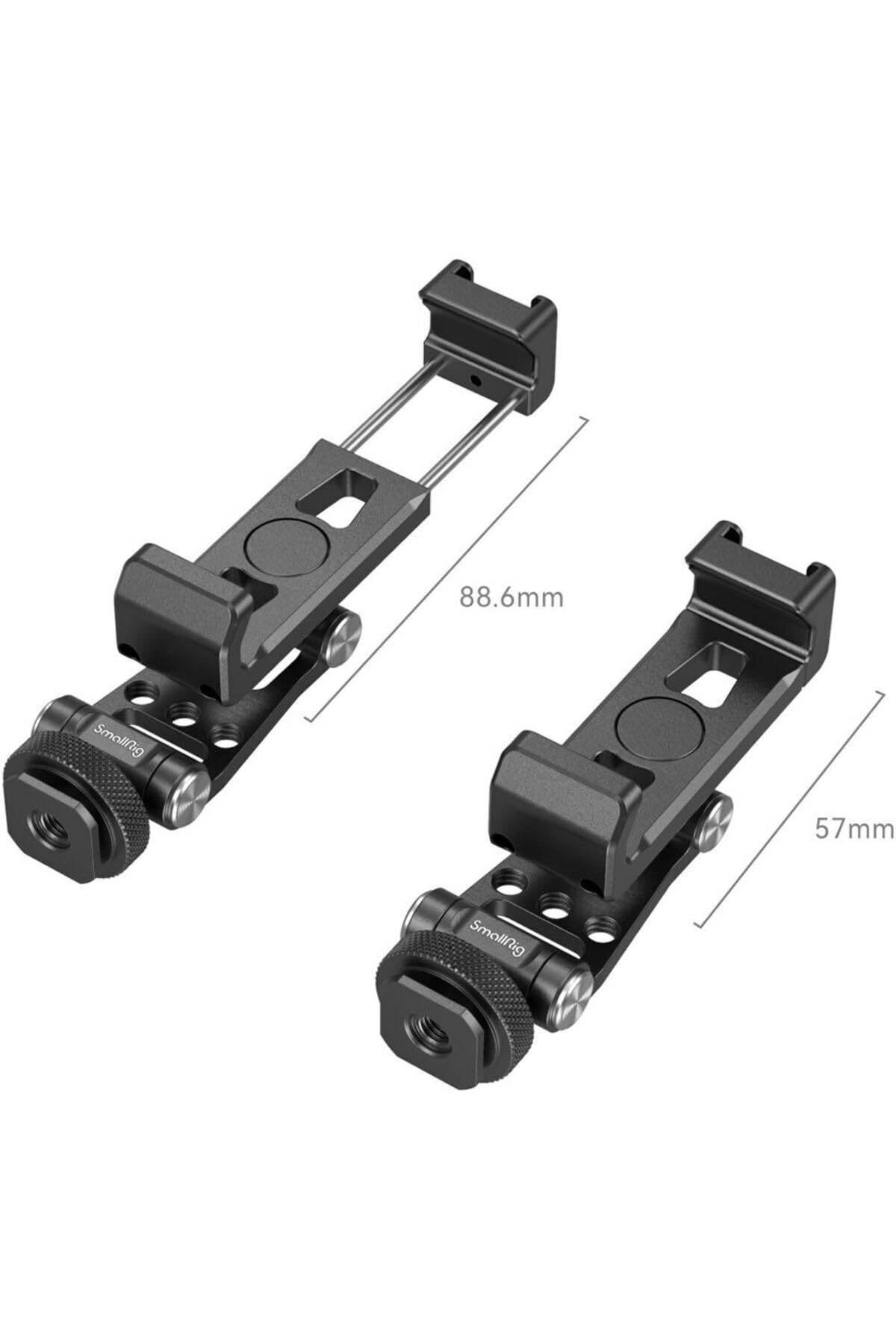 SMALLRIG Support de Téléphone en Métal avec Extra Cold Shoe pour DJI Stabilisateurs, Adaptateur Universel de Téléphone Portable, Joints de Réglage Gratuits, Support de Trépied de Téléphone - 4301