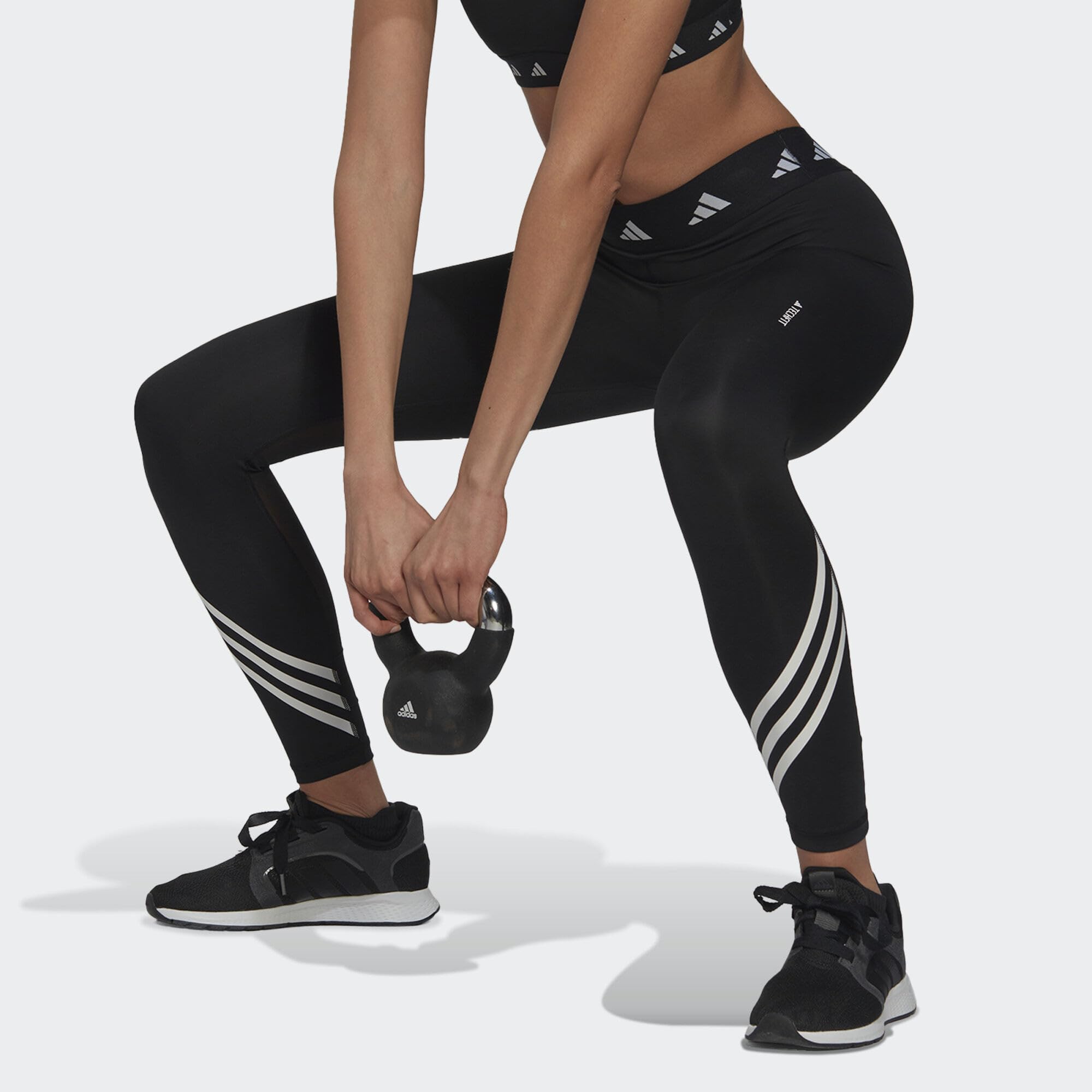 Adidas - Techfit 3 Stripes 7/8 Leggings, Calzamaglia Donna