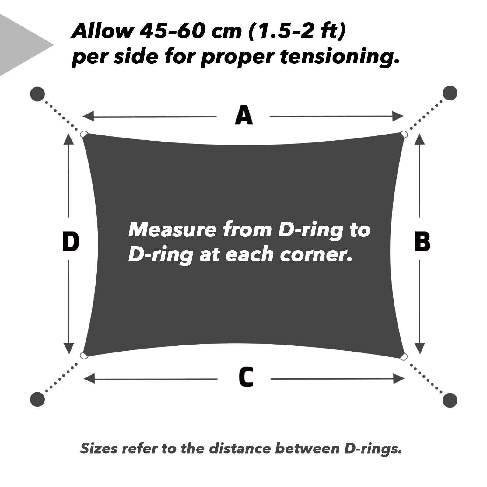 Voile d’ombrage Rectangulaire 4x6 m - Toile Ombrage Extérieur 6x4 m HDPE Respirant (185g/m²) Voile Ombrage avec 98% de Protection UV pour Patio Jardin Pergola, Sable - 5