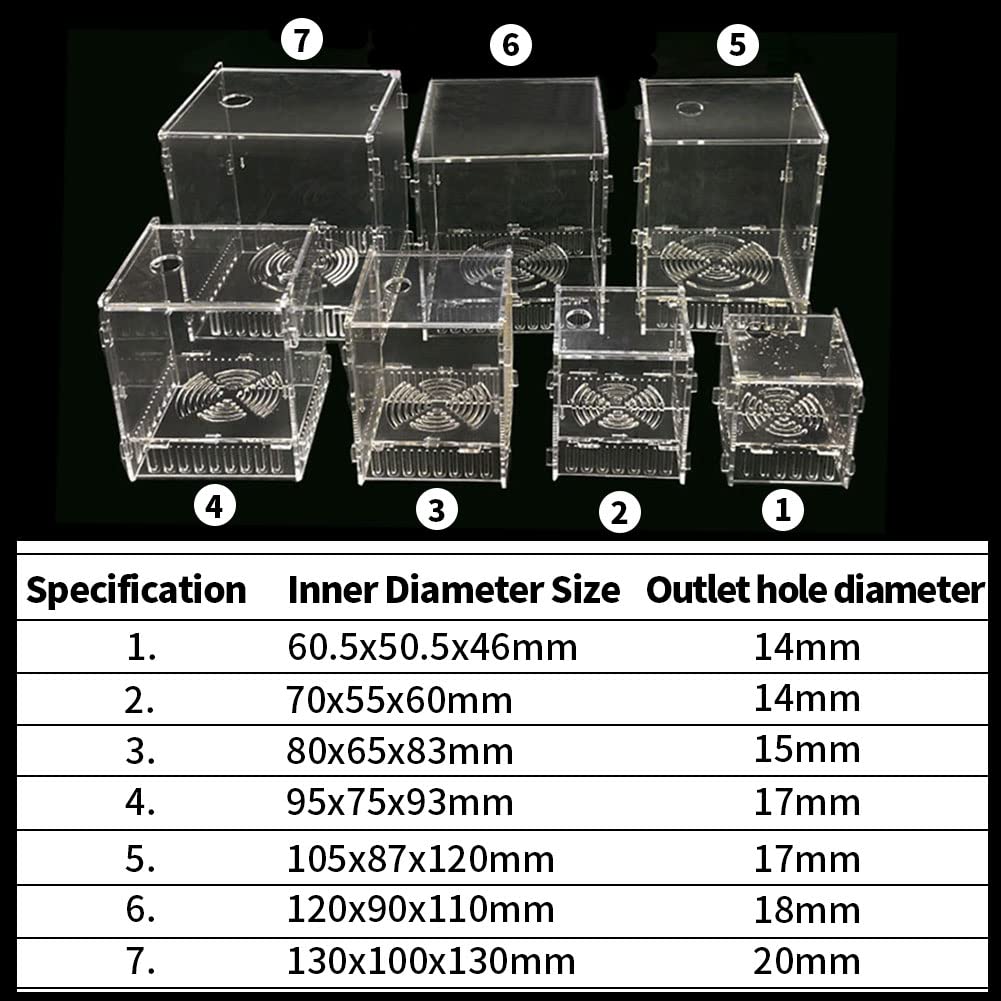 Fish Tank Water Pump Filter Netting Box Pump Barrier Bags Box Acrylic Protective Cover,Prevent Fish From Being Sucked Into the Water Pump Aquarium Accessory for Biological Filters Aquarium (Size 6)