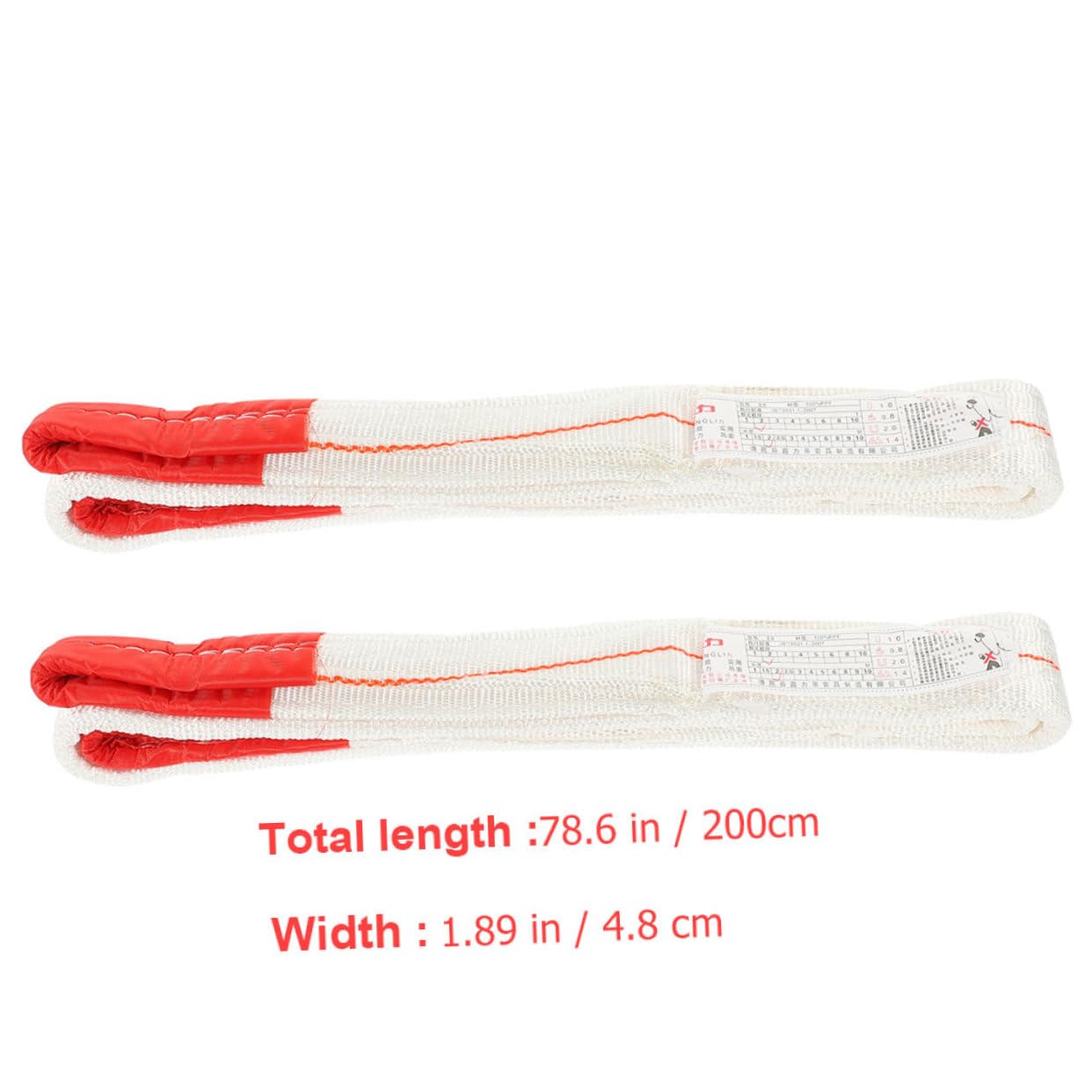 Cabilock 2Pcs Heavy Duty Flat Lifting Straps Web Sling for Hoisting Abrasion Resistant Lift Sling Capacity for Furniture Machinery Moving