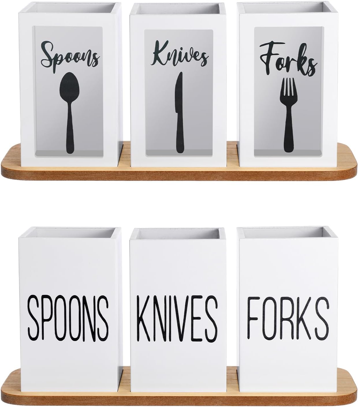 Kathfly 4 Pcs Silverware Caddy Utensil Holder for Countertop Silverware Organizer