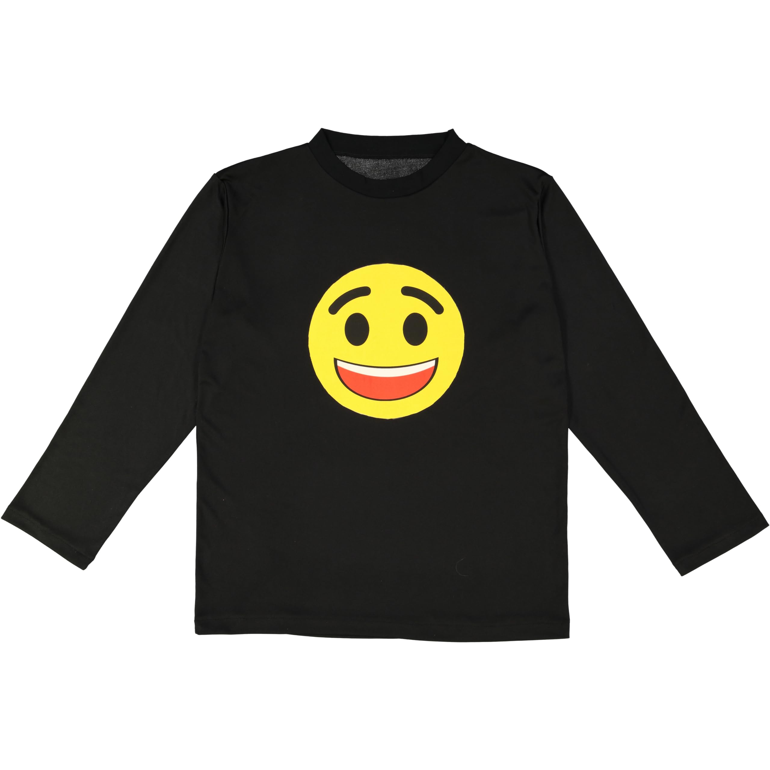 Dress Up America Black Smiling Face Emoji T-Shirt For Kids Large