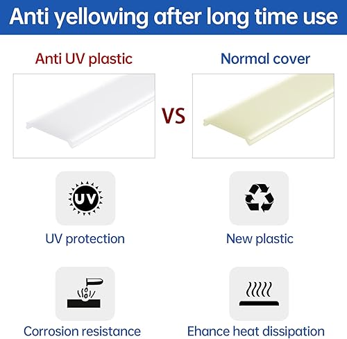 Miniatura 6 de Muzata 30M100FT de cubierta LED de plástico sin costuras blanca lechosa anti-UV continua para el canal Muzata U102 U103 LC22 WW 30M de longitud