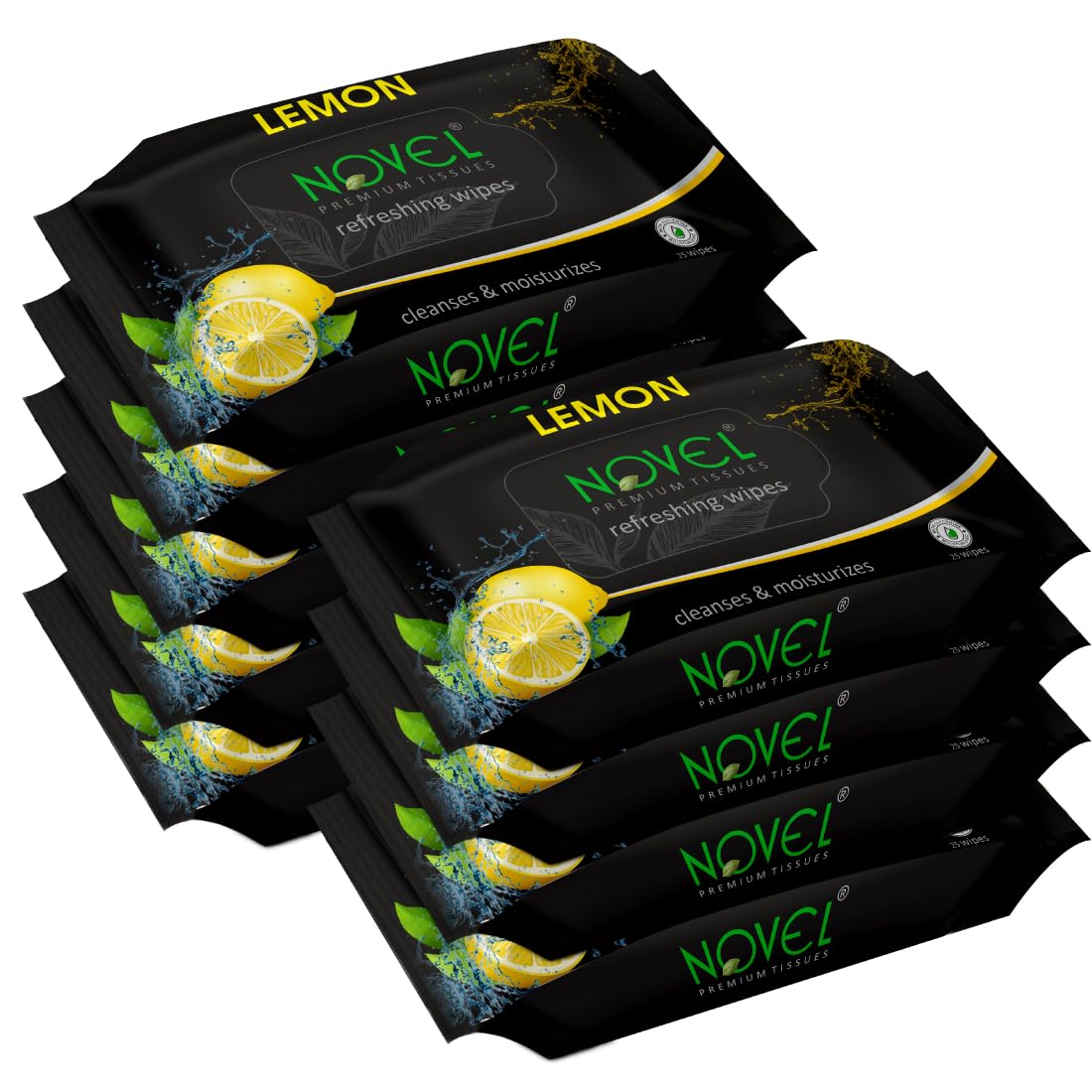 NOVEL Alcoholic Free and Aqua Glycerine (Lemon Fragnance) Wet Tissue (Pack of 9/125 Tissues)-image-17
