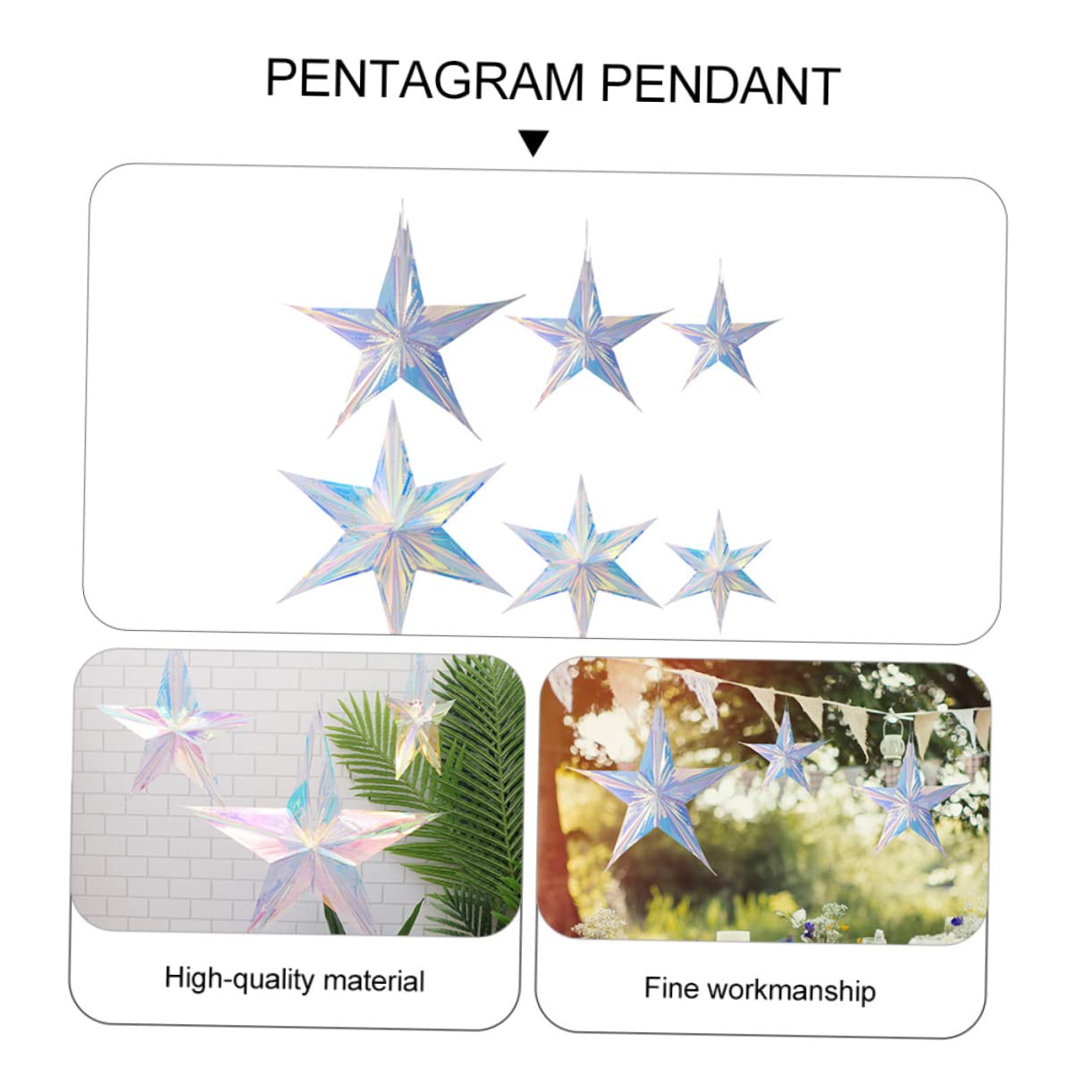 PRETYZOOM 12 Pz ciondolo decorativo stella glitterata ciondolo natalizio decorazioni natalizie per albero addobbi natalizi per albero ornamento da appendere per feste forniture per feste pvc