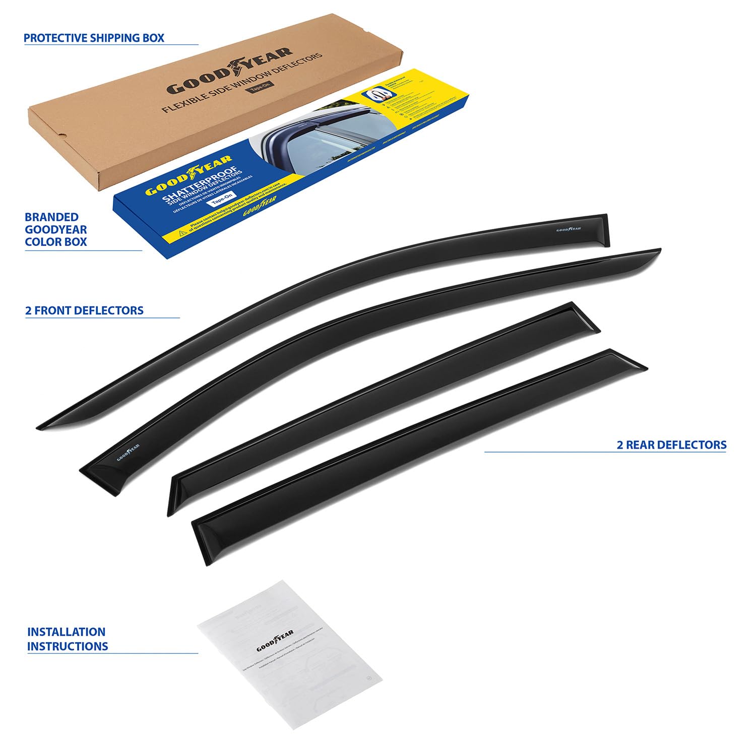 Goodyear Windabweiser für/kompatible mit Mazda CX-5 17-25 II - Klebe 4 St.