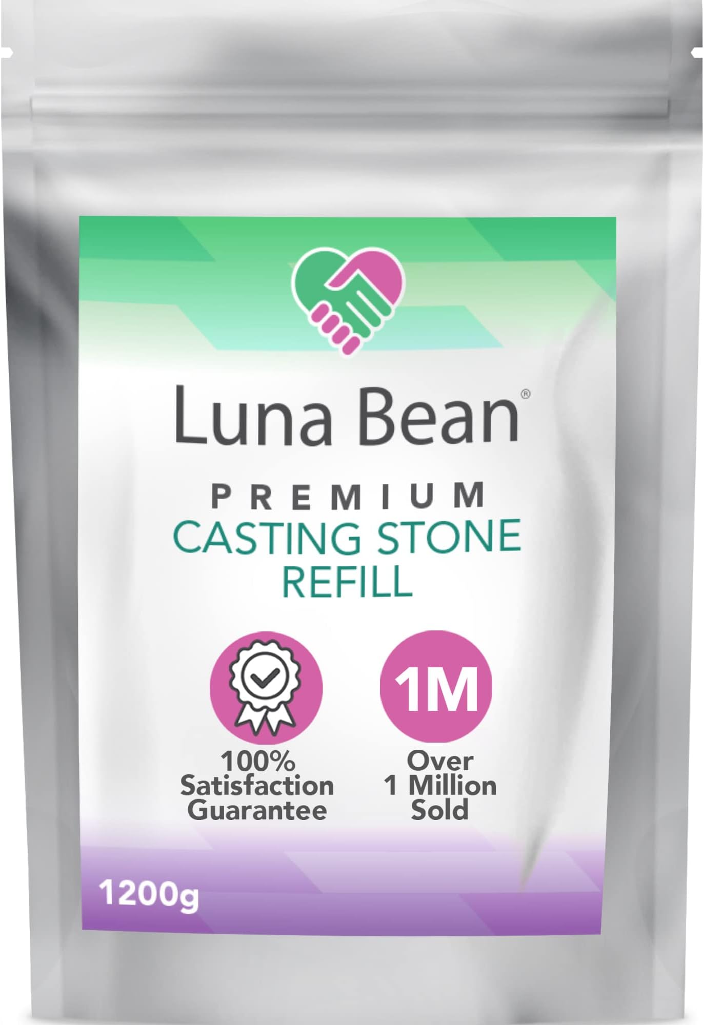 Luna Bean Casting Stone Molding Powder Refill for Hand Casting Kit & Multi-Use Projects- 2.7 lb (1200g) Non- Toxic - Cast for DIY Projects, Crafts, Sculpture & Home Decor