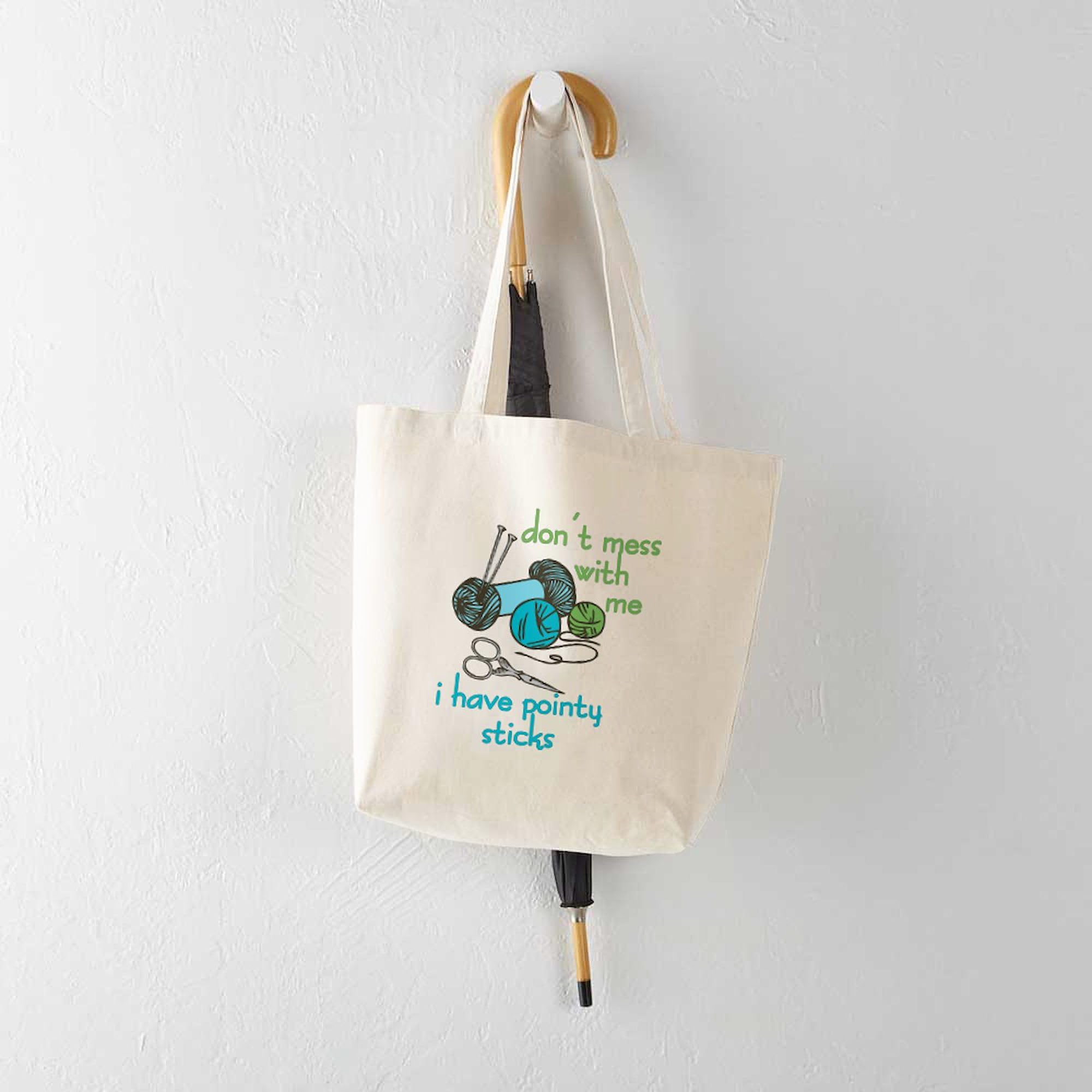 CafePress Pointy Sticks Natural Canvas Tote Bag - Reusable Shopping Bag With Graphic Design