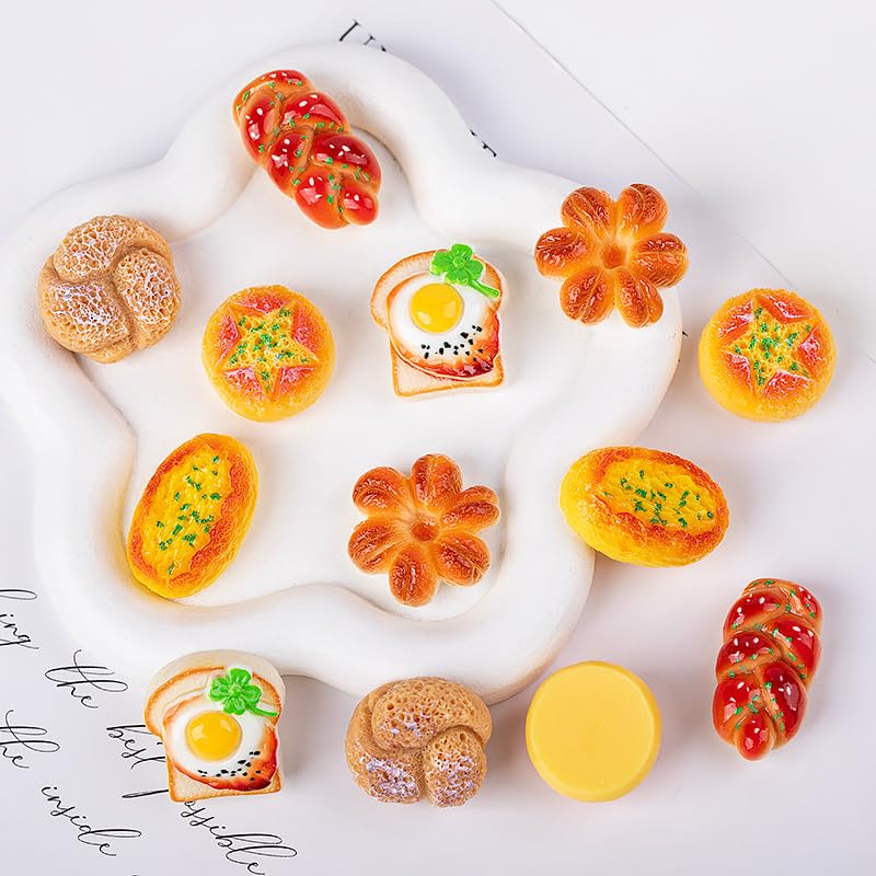 40 Pcs Fake Mini Bread for DIY Project Artificial Food Display Breads Realistic Toast Bread Simulation Model for Home Kitchen Decoration Photo Props