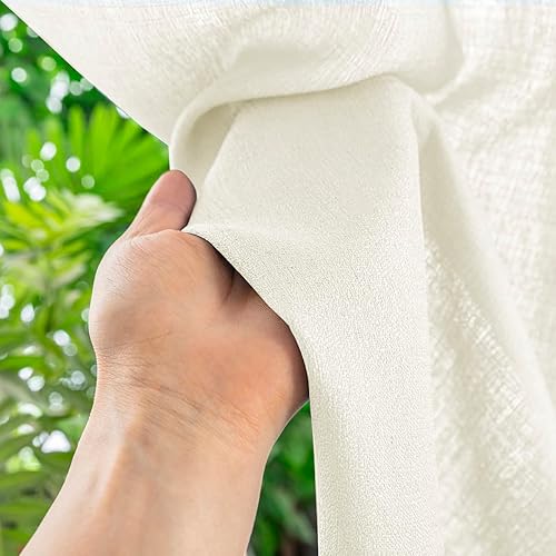 Miniatura 60 de Yancorp Khaki Kitchen Tier Curtains - 36 Inch Linen Textured Short Farmhouse Cafe Curtains for Small Windows in Bathroom or Laundry Room